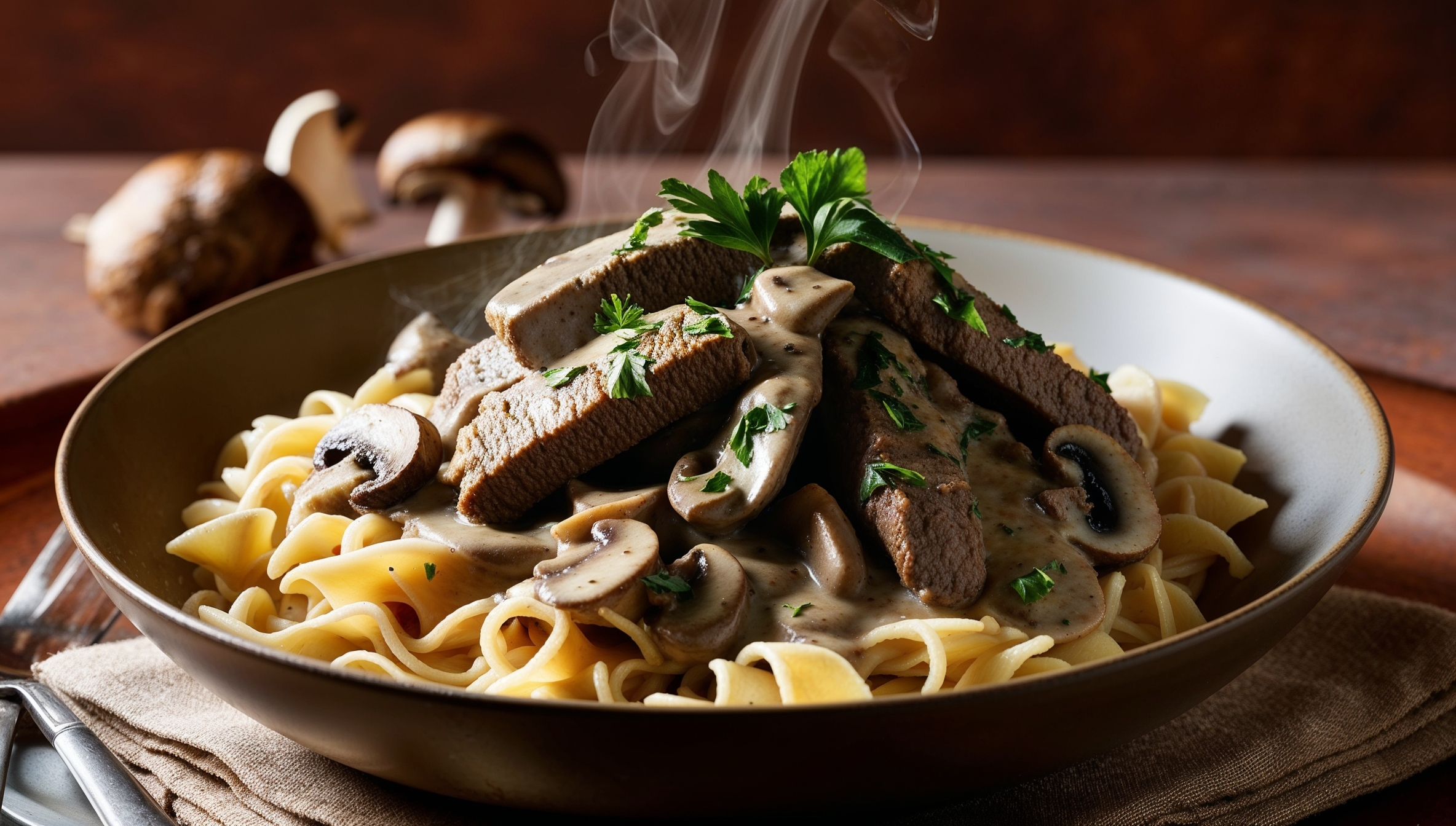 Vegan Beef Stroganoff