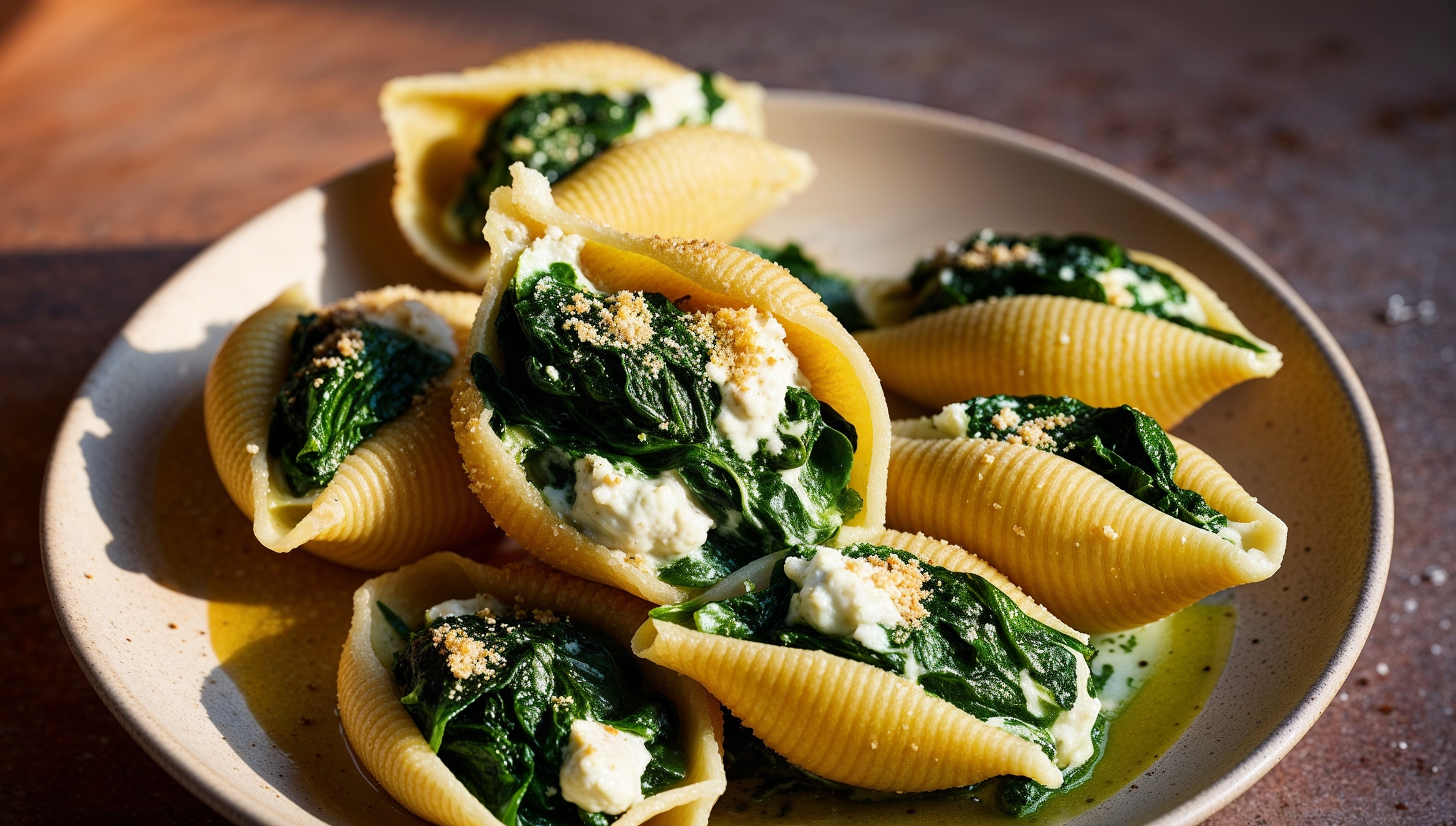 Vegan Spinach and Ricotta Stuffed Shells