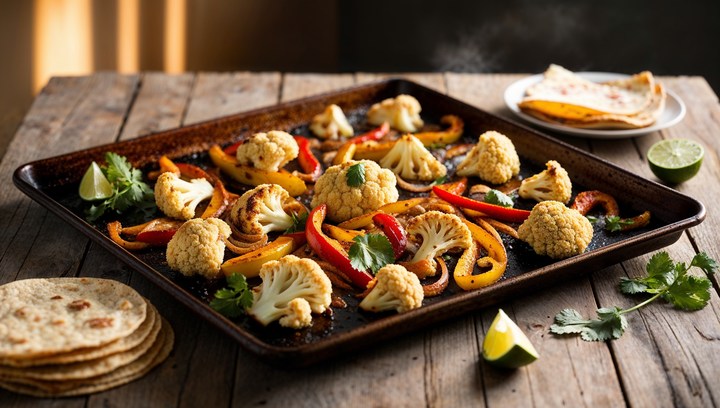 Vegan Sheet Pan Cauliflower Fajitas